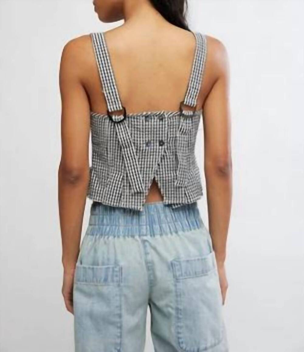 NEW FREE PEOPLE sunfaded sleeveless top in blue - Picture 5 of 6